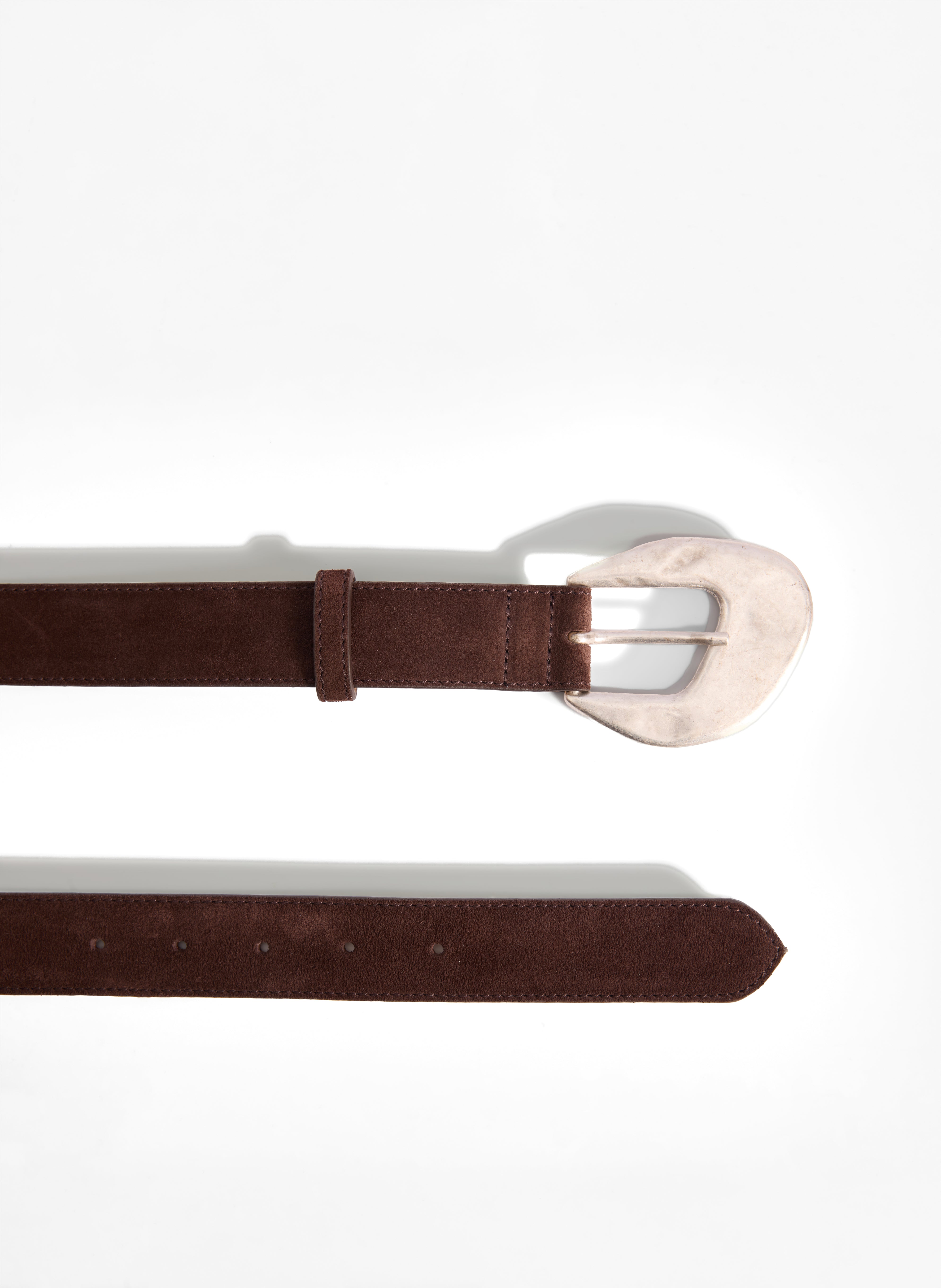 Belt No.2 Brown Suede, Silver Buckle