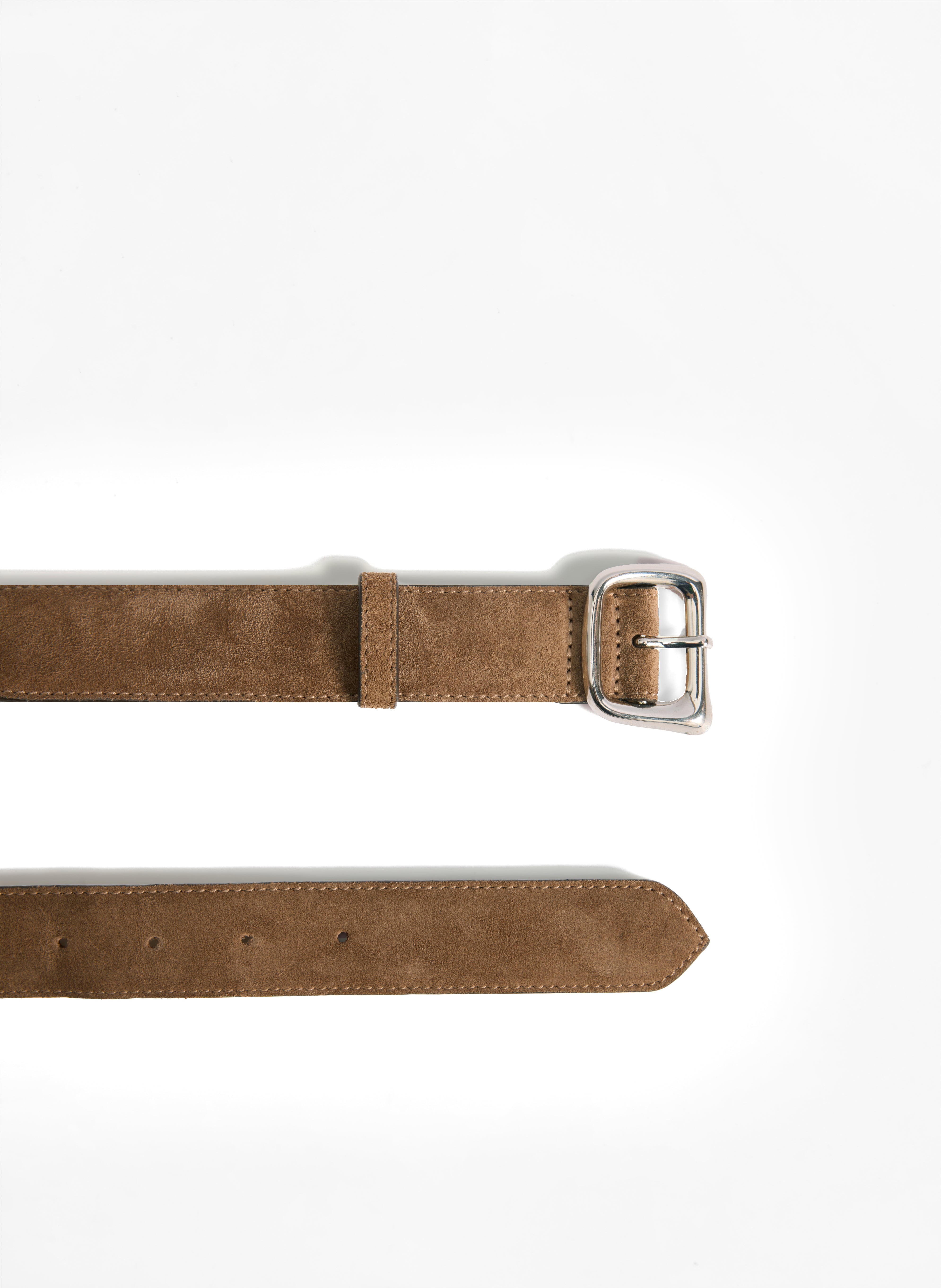 Belt No.3 Sand Suede, Silver Buckle