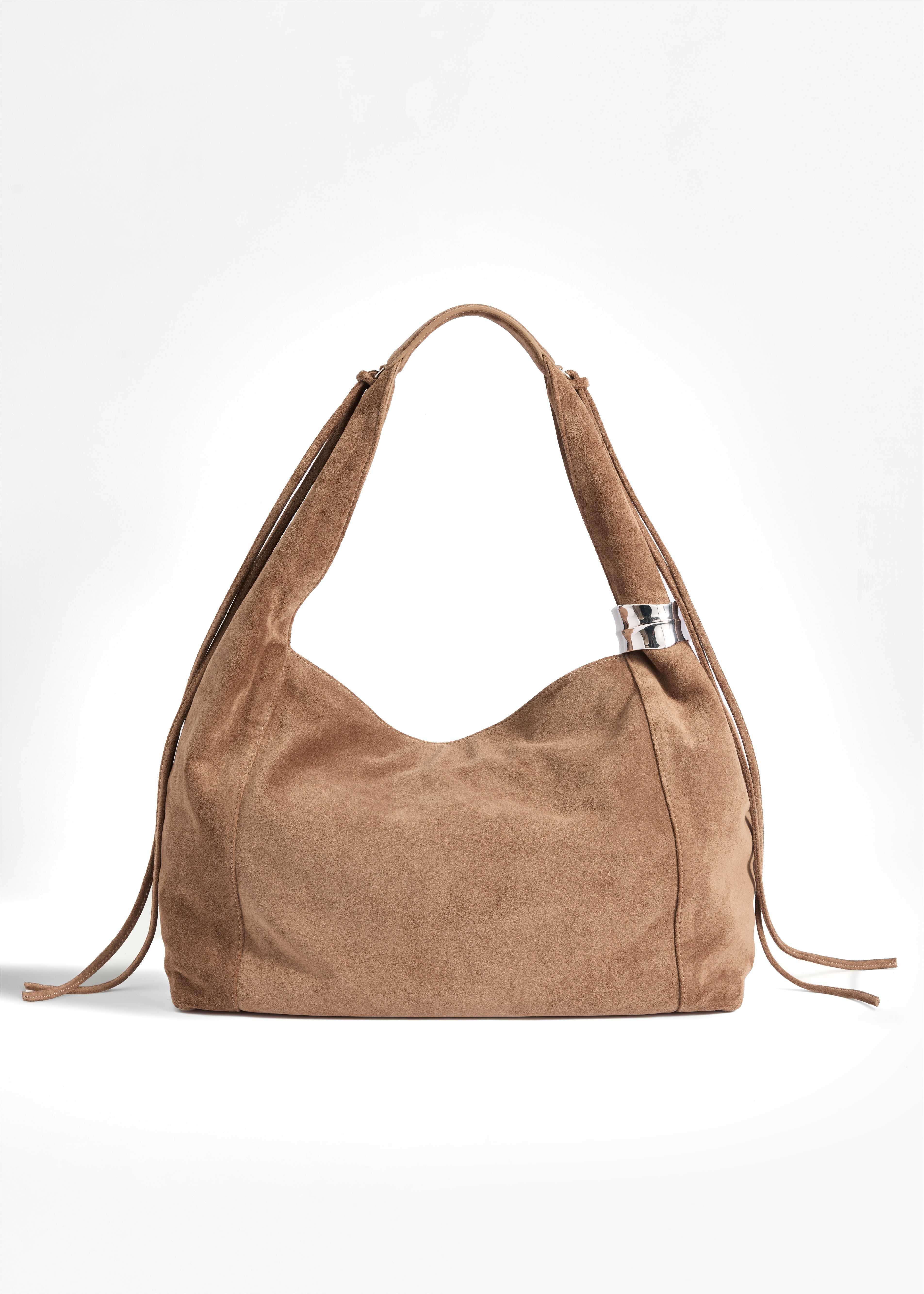 PNARU LUNA Sand Suede, Silver Hardware