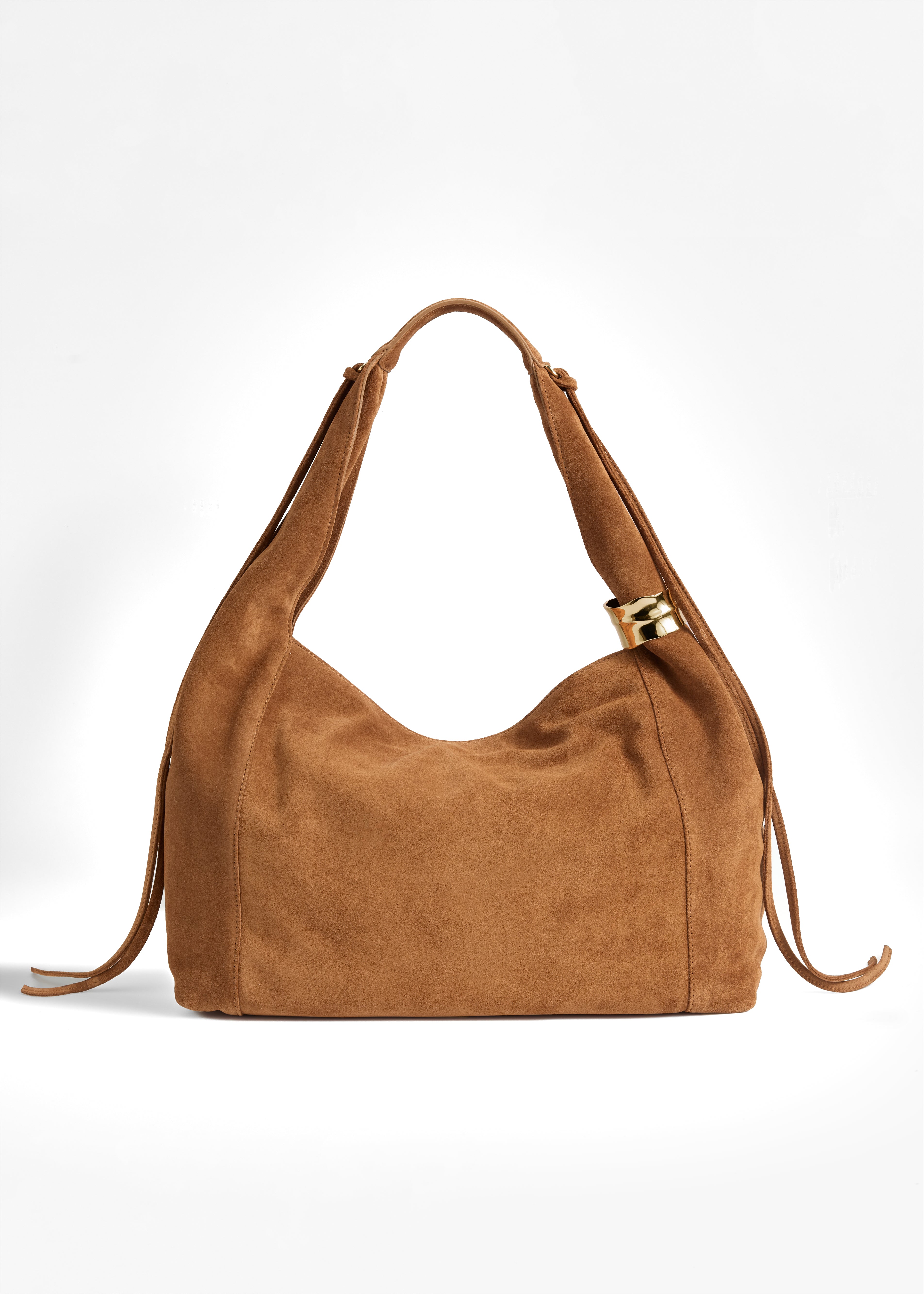 PNARU LUNA Tan Suede, Gold Hardware