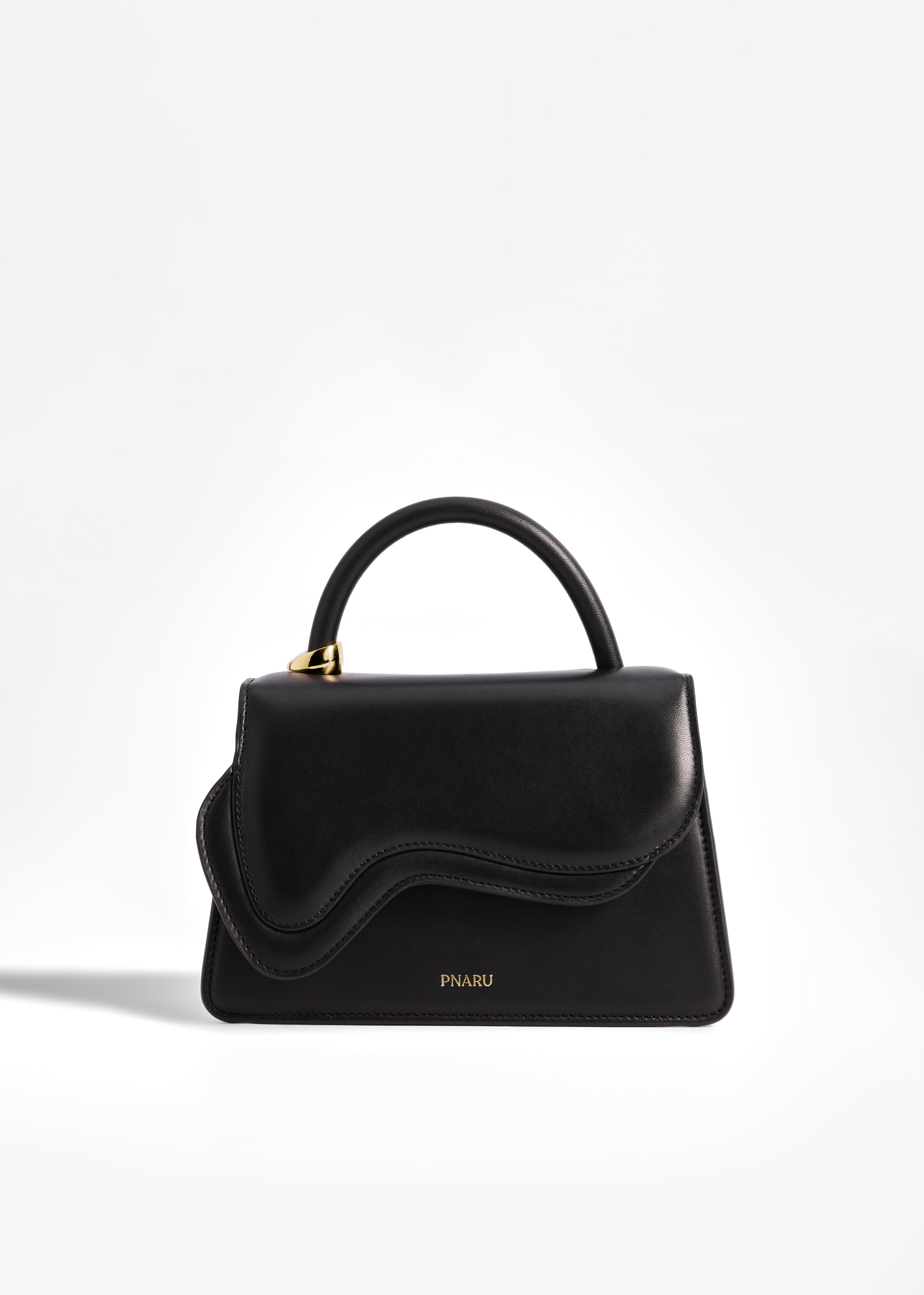 PNARU NUV Black Leather, Gold Hardware