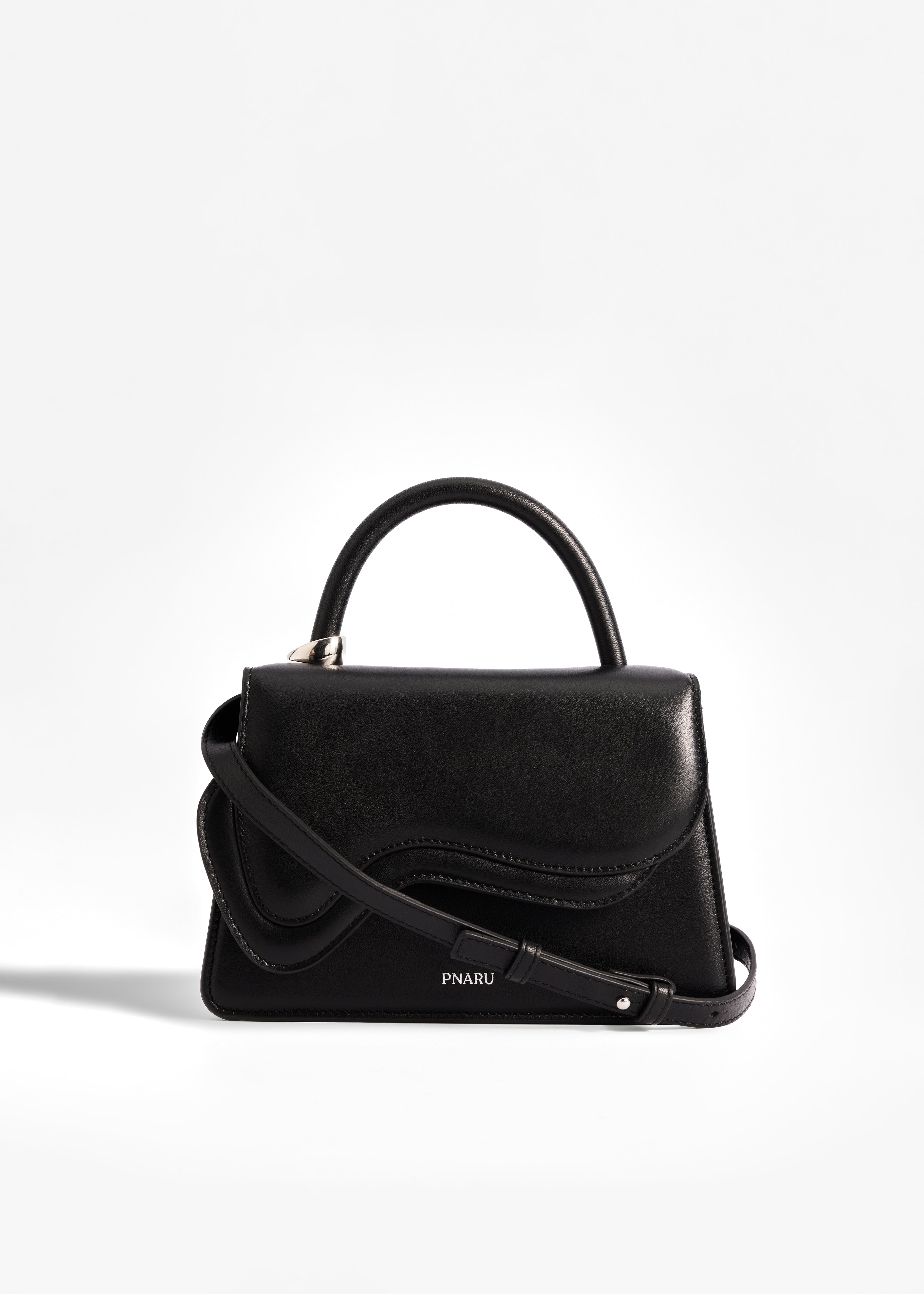 PNARU NUV Black Leather, Silver Hardware