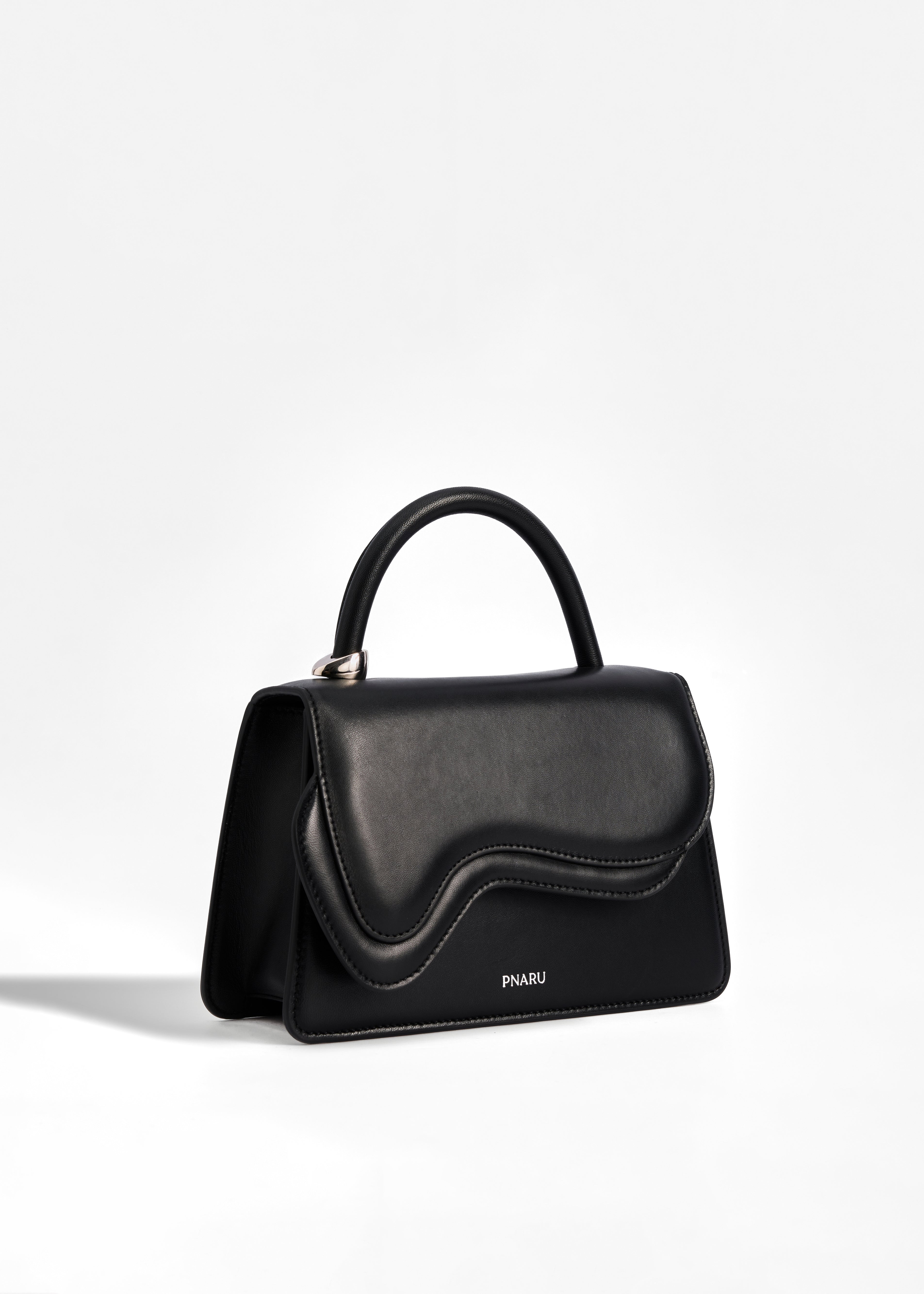 PNARU NUV Black Leather, Silver Hardware