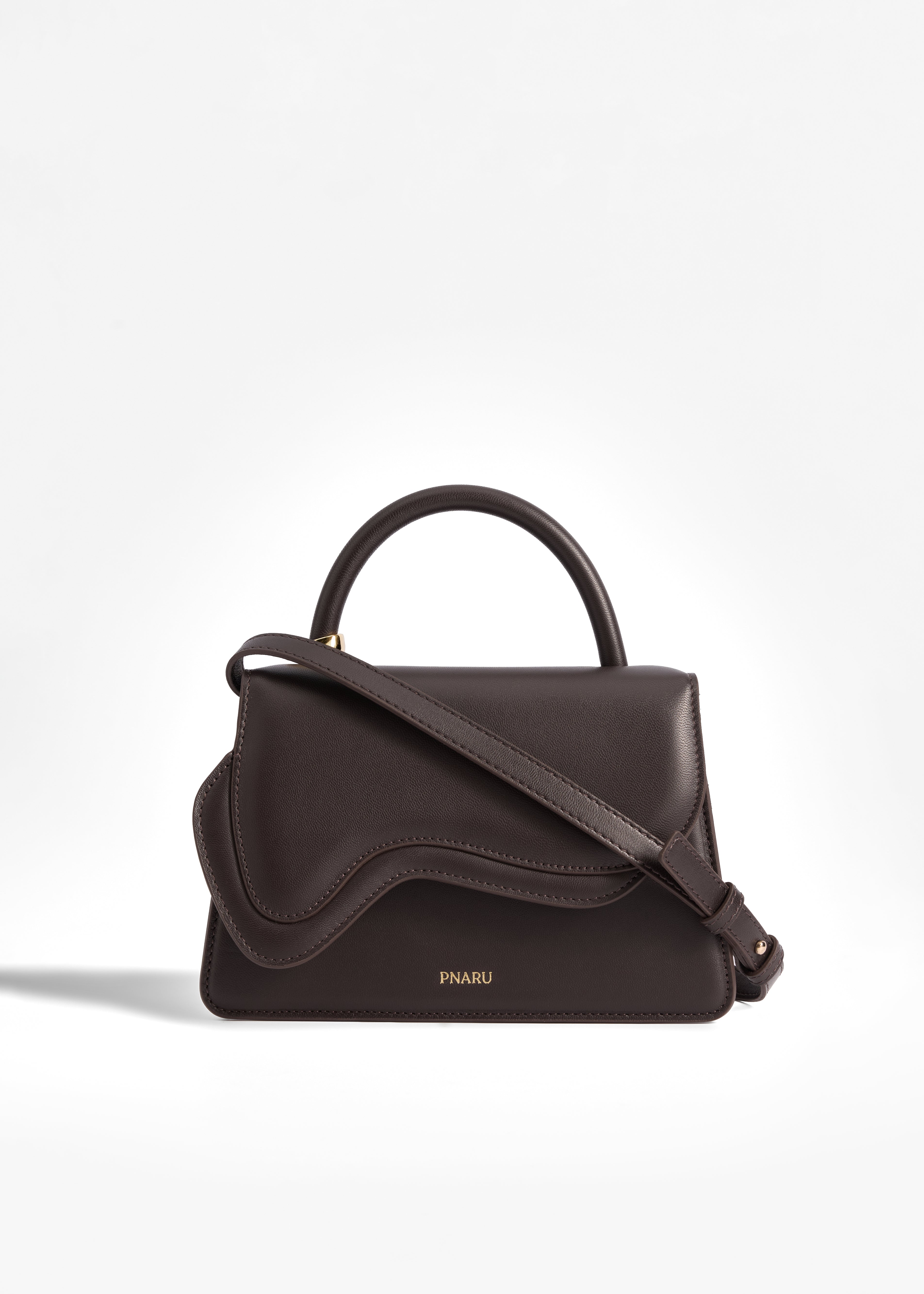 PNARU NUV Brown Leather, Gold Hardware