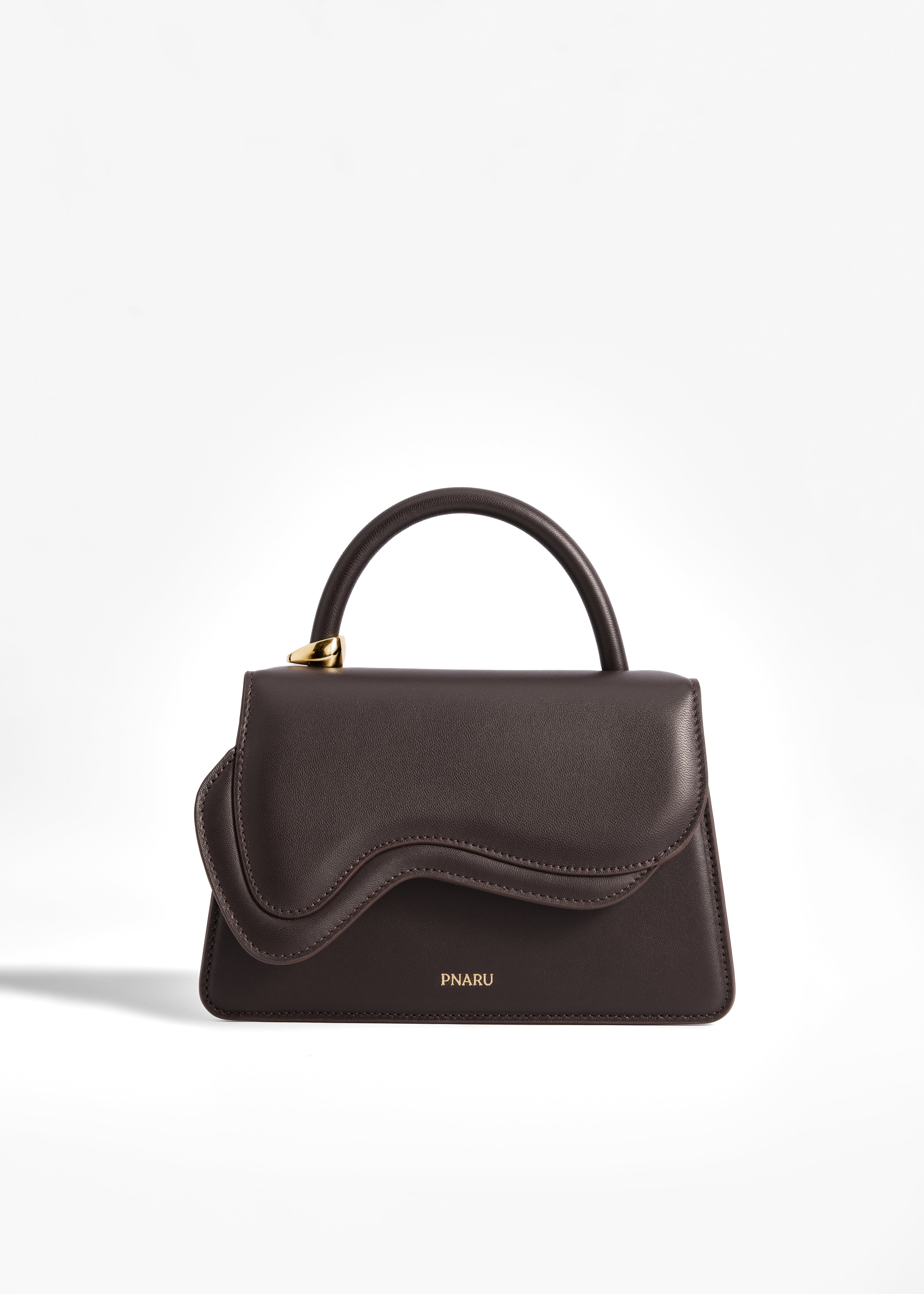PNARU NUV Brown Leather, Gold Hardware