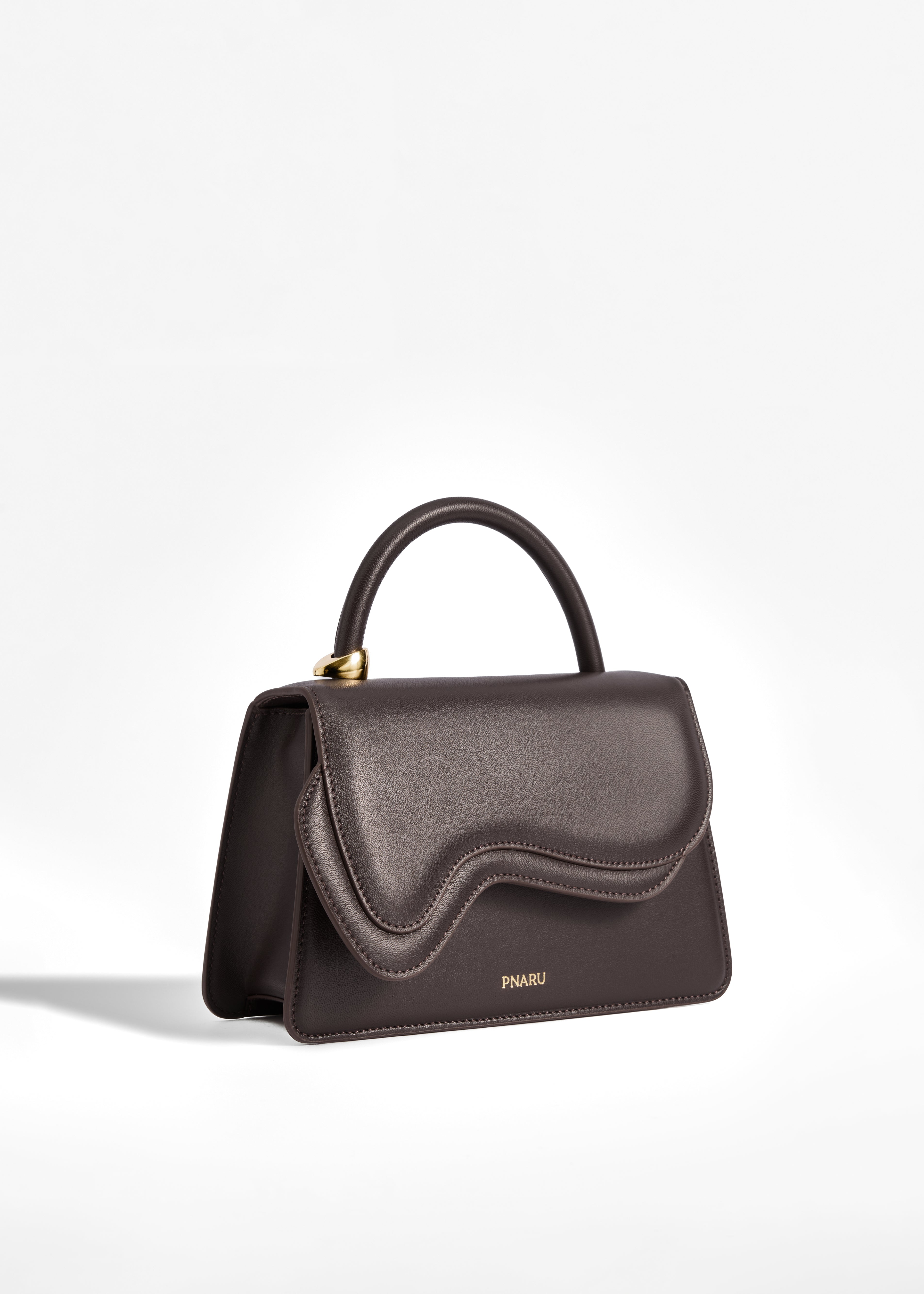 PNARU NUV Brown Leather, Gold Hardware