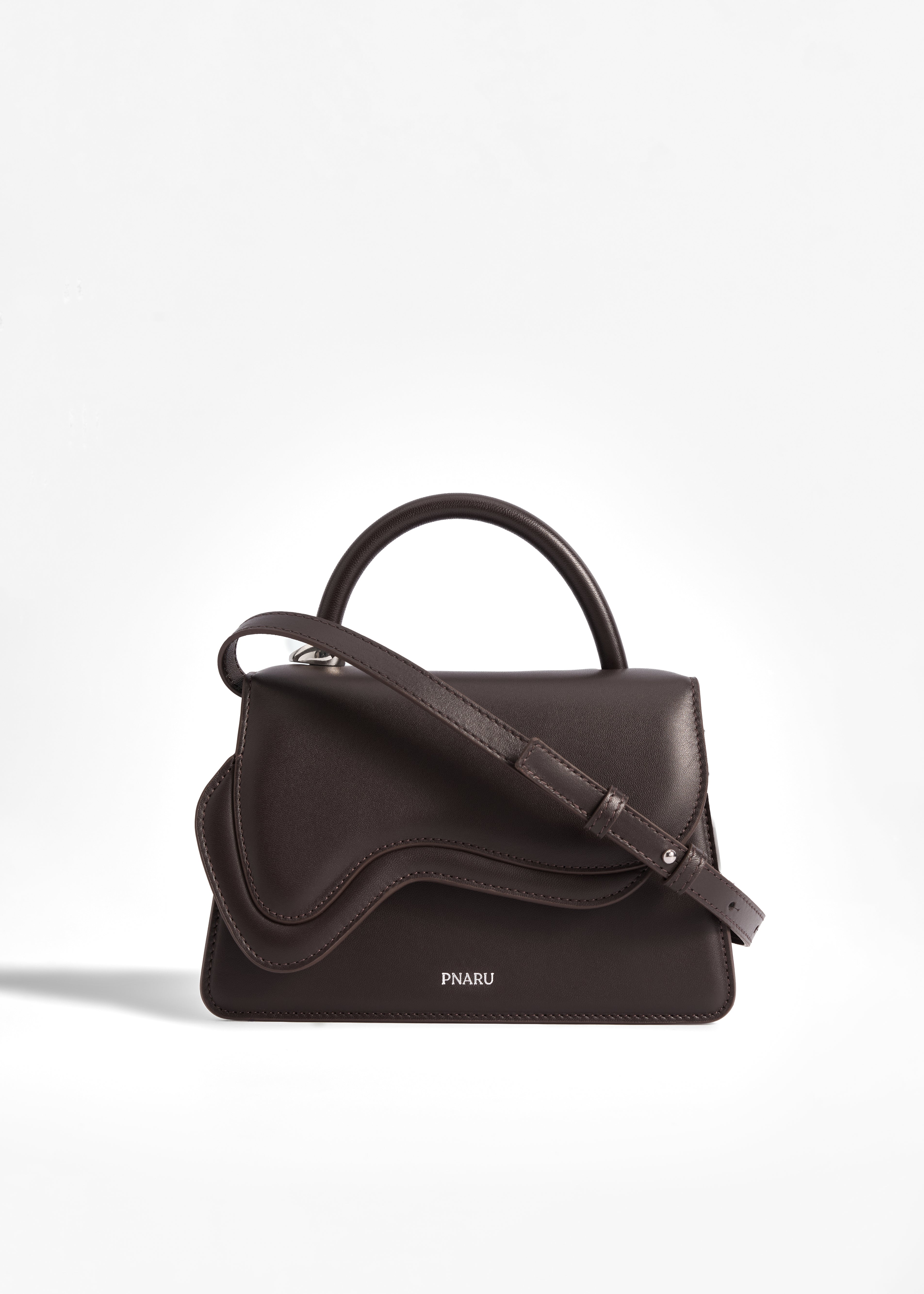 PNARU NUV Brown Leather, Silver Hardware