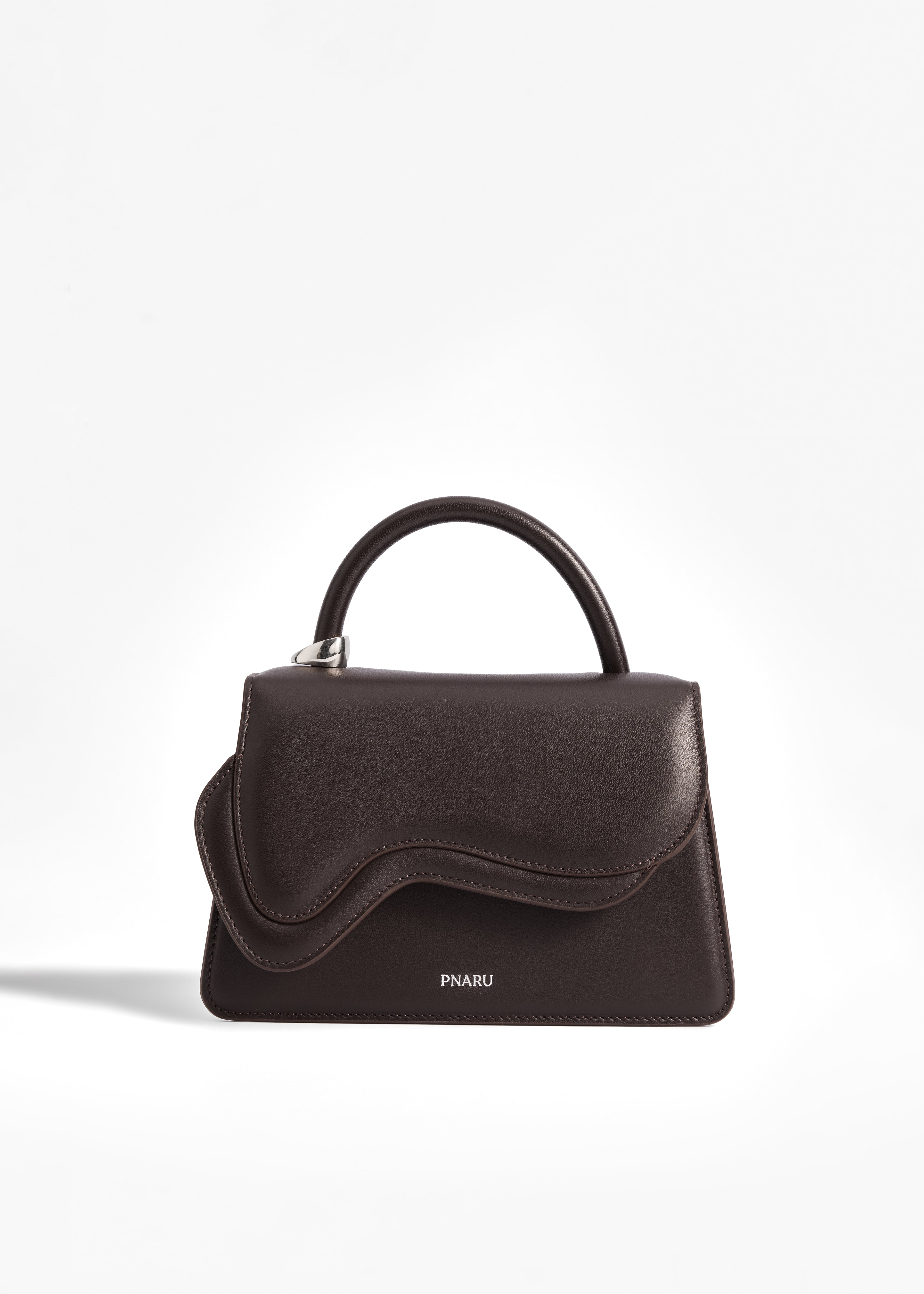 PNARU NUV Brown Leather, Silver Hardware