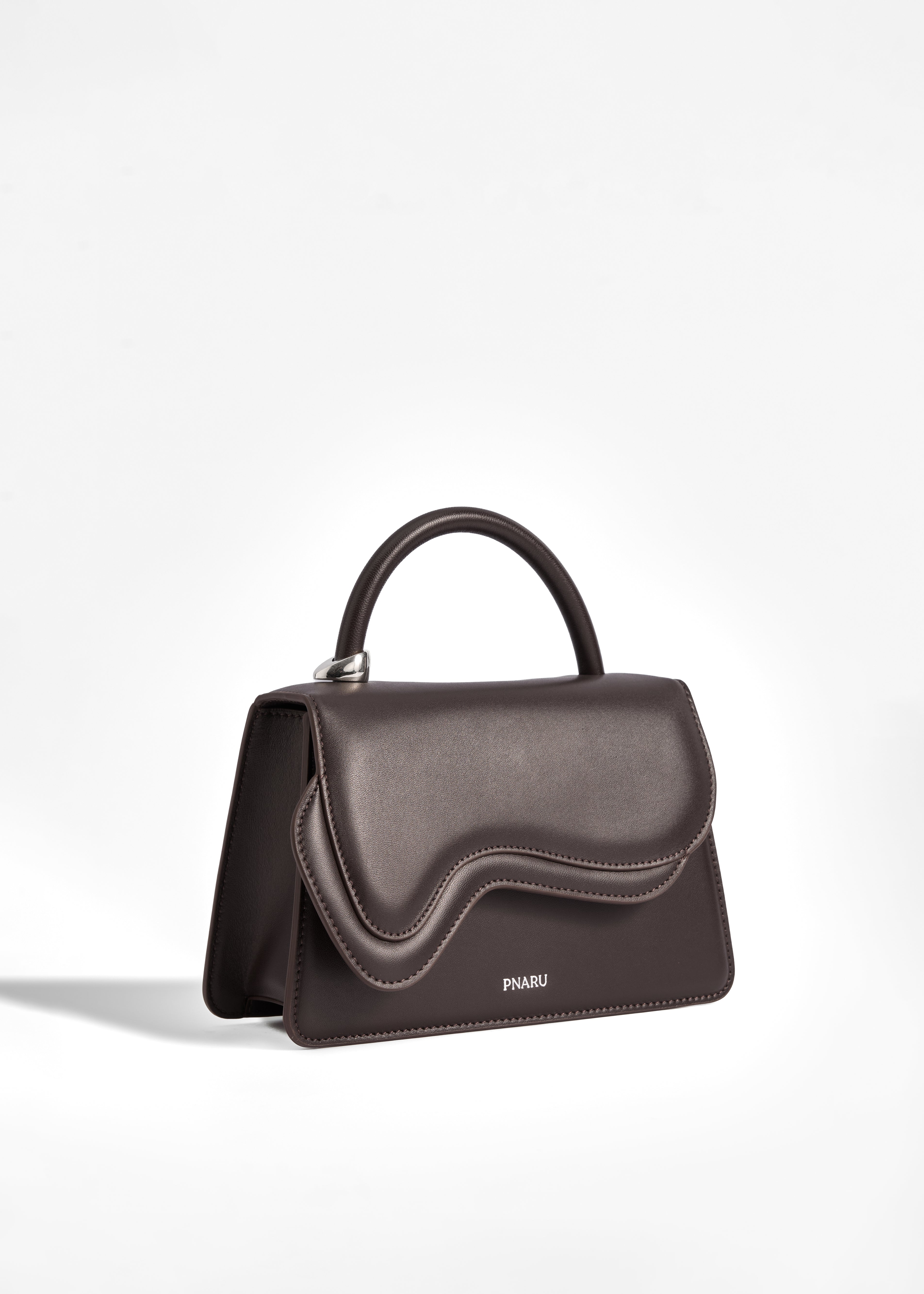 PNARU NUV Brown Leather, Silver Hardware