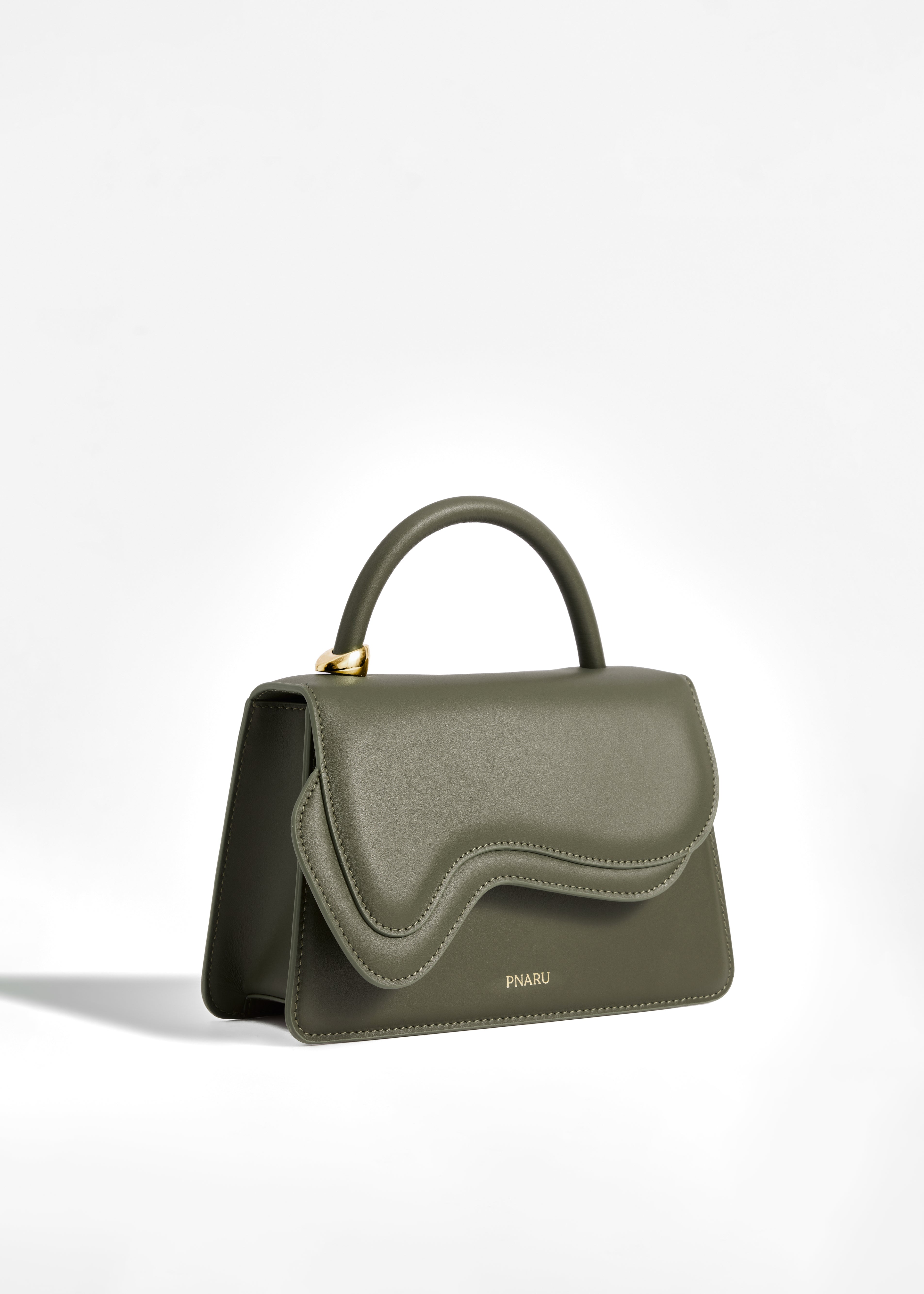PNARU NUV Green Leather, Gold Hardware