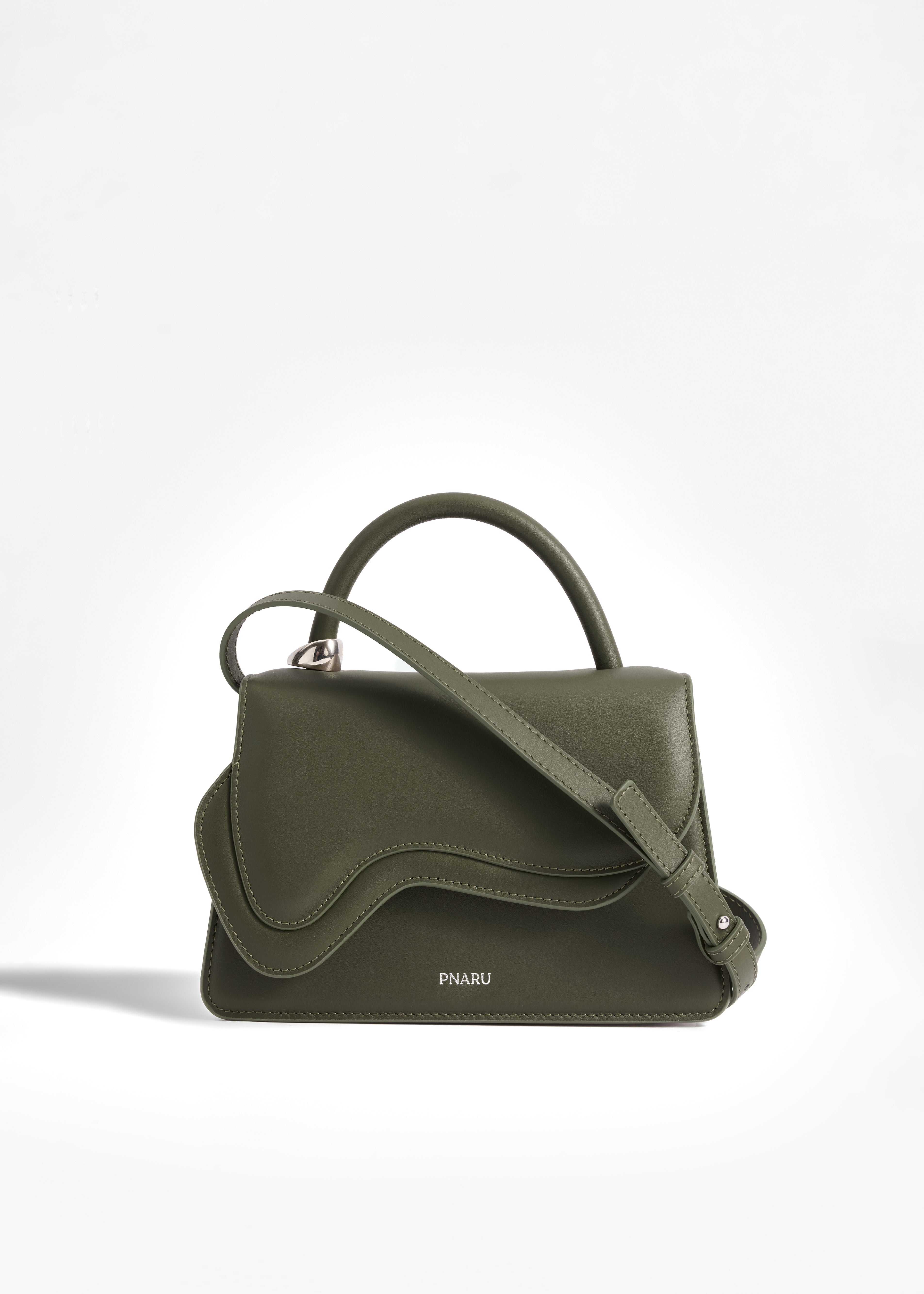 PNARU NUV Green Leather, Silver Hardware