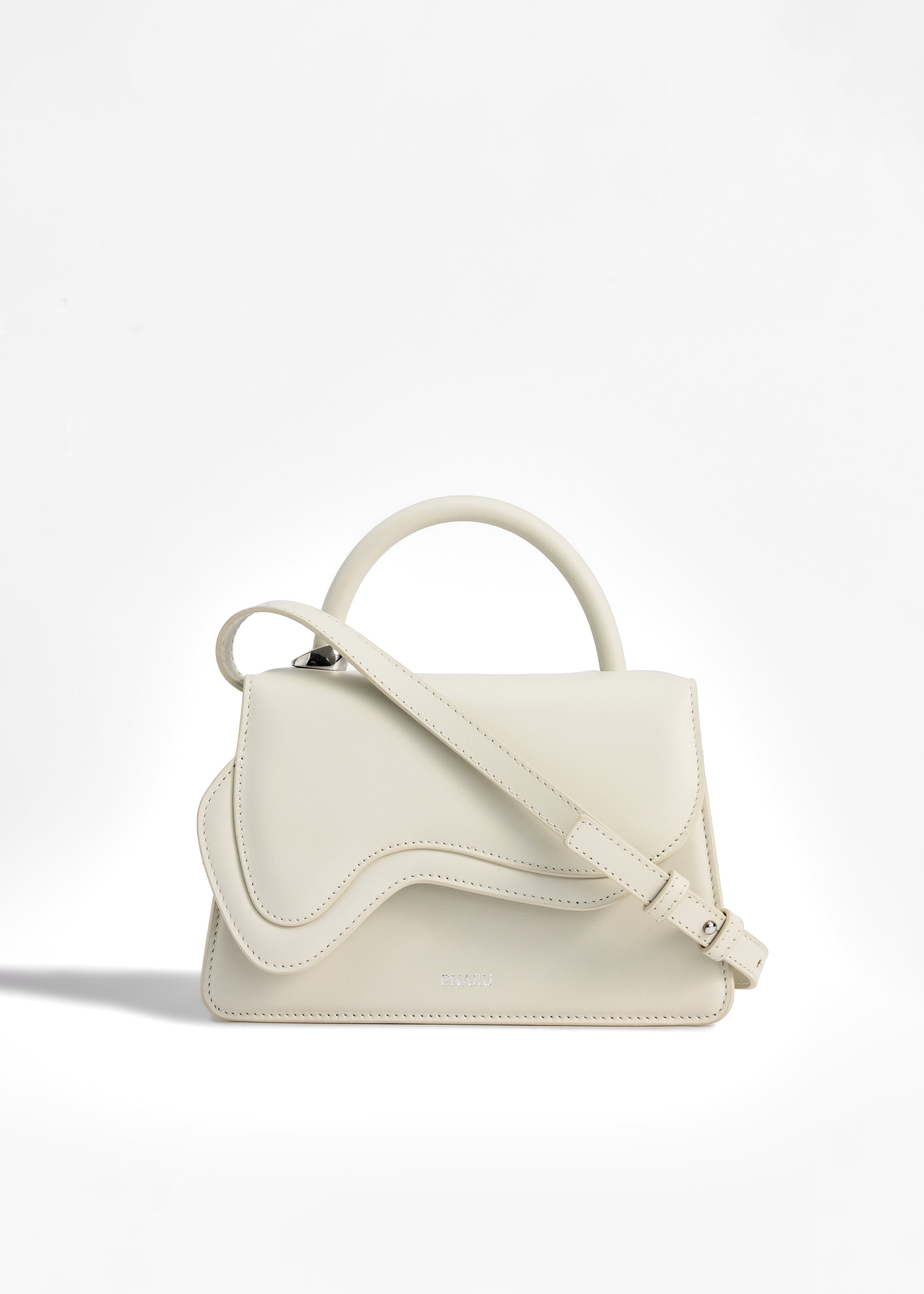 PNARU NUV White Leather, Silver Hardware