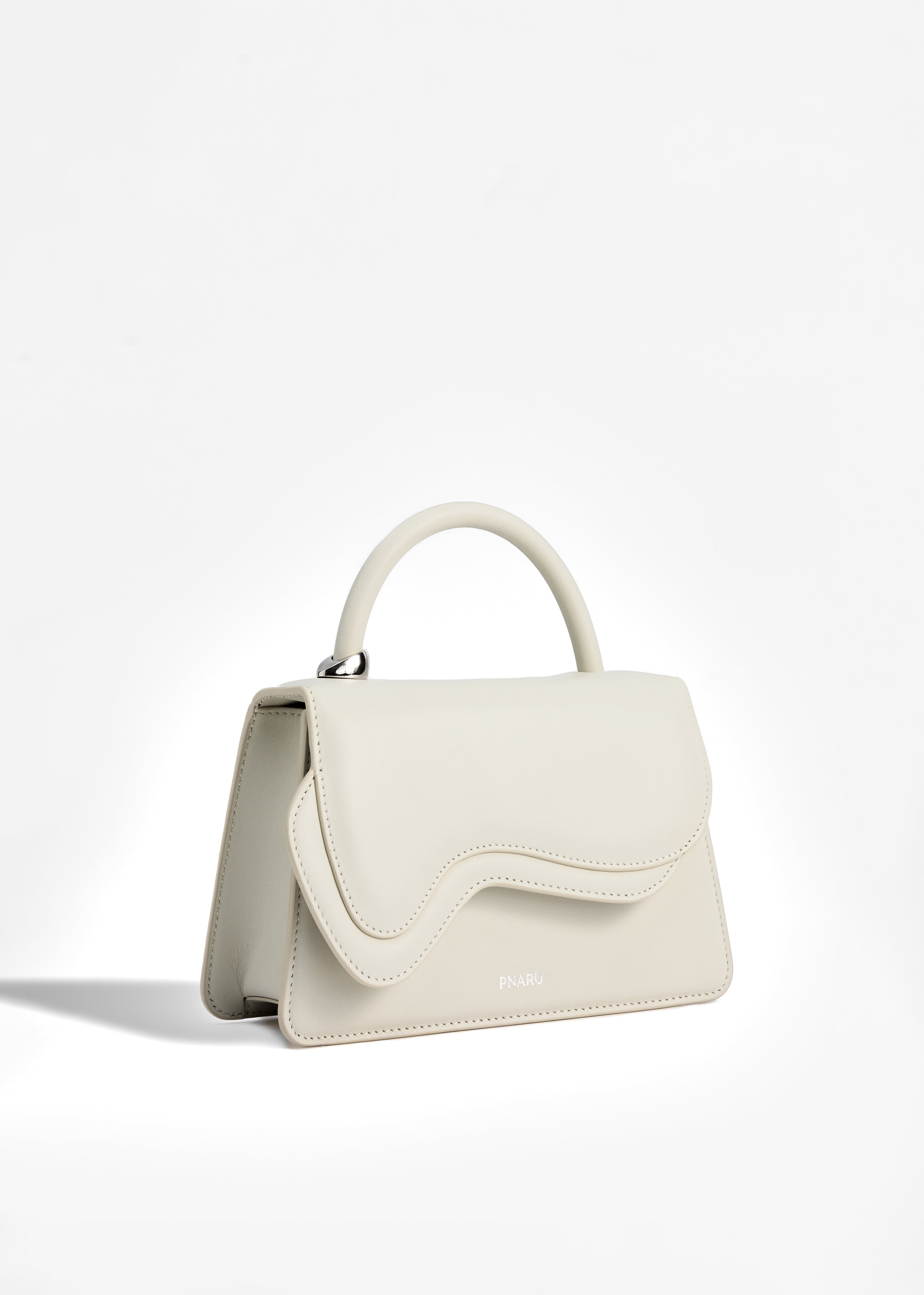 PNARU NUV White Leather, Silver Hardware