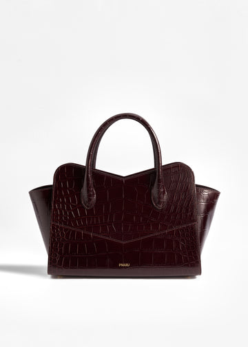Burgundy Croc-embossed