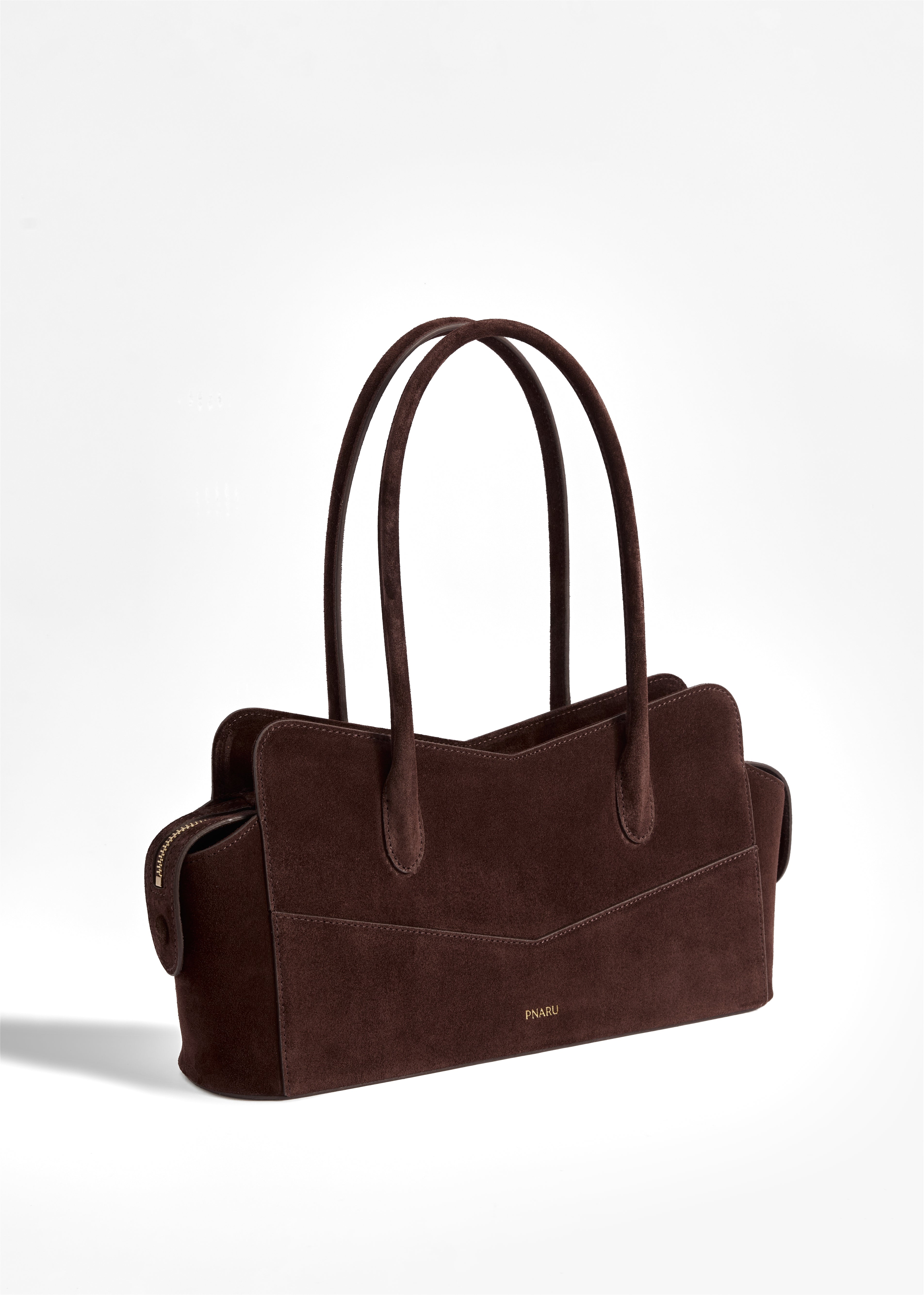 PNARU VENA EAST WEST Brown Suede