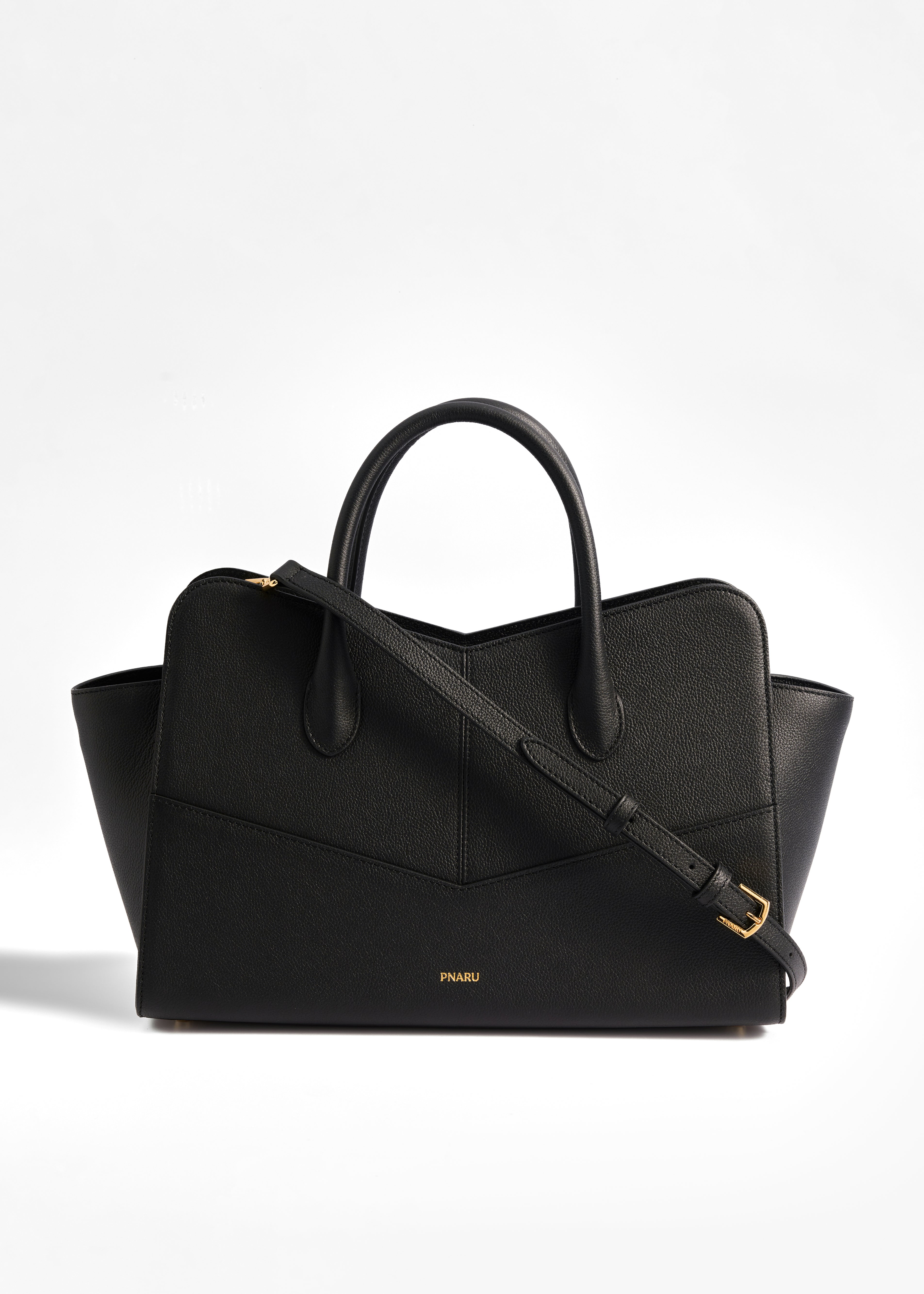 PNARU VENA LARGE Black Leather